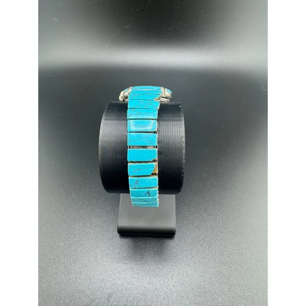 Badavici Turquoise Stone Link Watch Southwestern Style